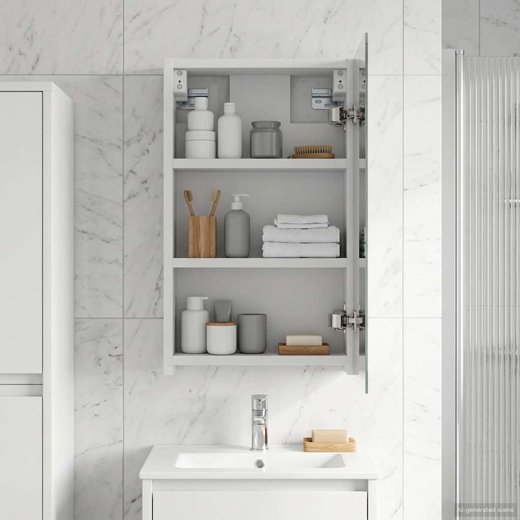 vidaXL Szafka z lustrem do łazienki z półką Biały 30 x 10,5 x 50 cm