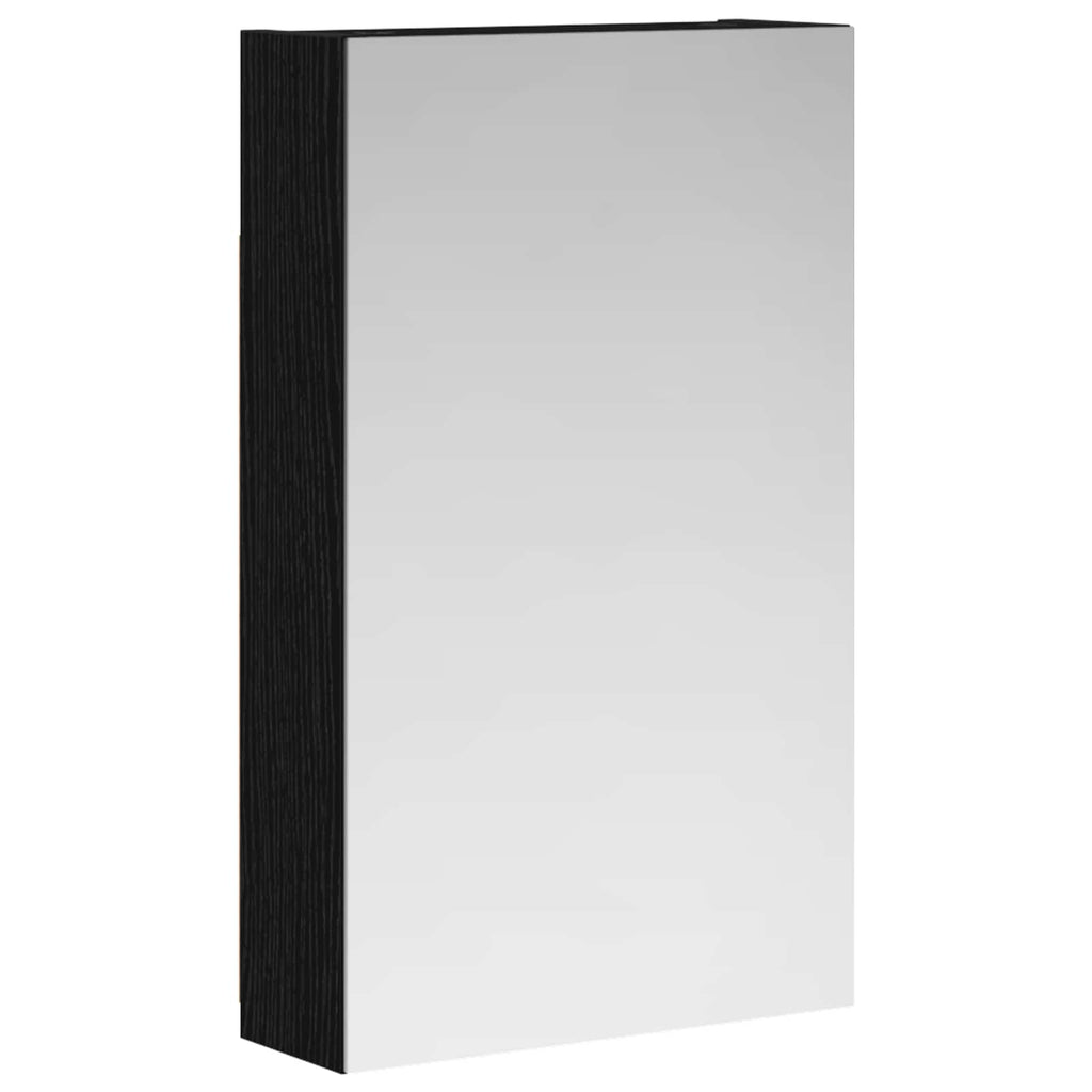 vidaXL Szafka z lustrem do łazienki Czarny Dąb 30 x 10,5 x 50 cm