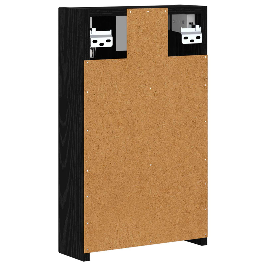 vidaXL Szafka z lustrem do łazienki Czarny Dąb 30 x 10,5 x 50 cm