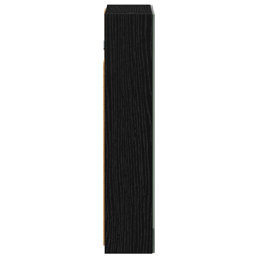 vidaXL Szafka z lustrem do łazienki Czarny Dąb 30 x 10,5 x 50 cm