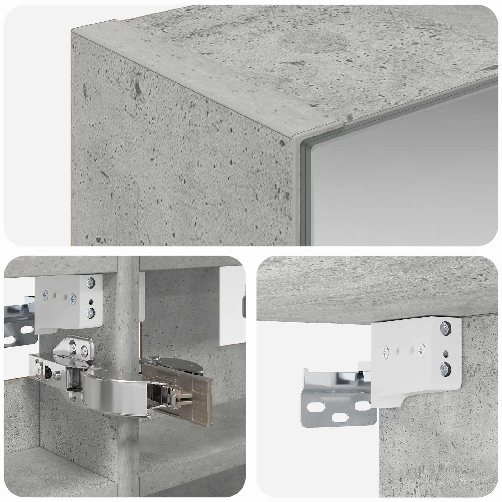 vidaXL Szafka z lustrem do łazienki Betonowy szary 30 x 10,5 x 50 cm