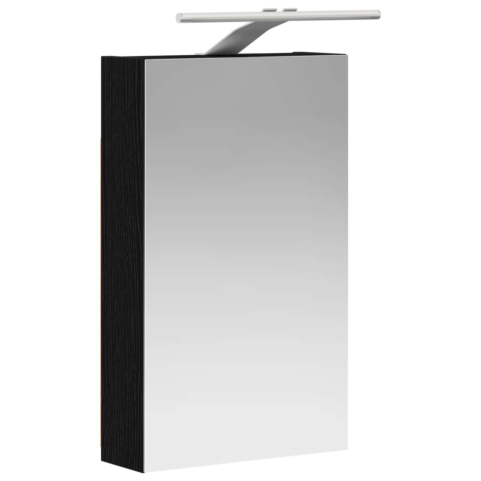 vidaXL Szafka z lustrem do łazienki Czarny Dąb 30 x 10,5 x 50 cm
