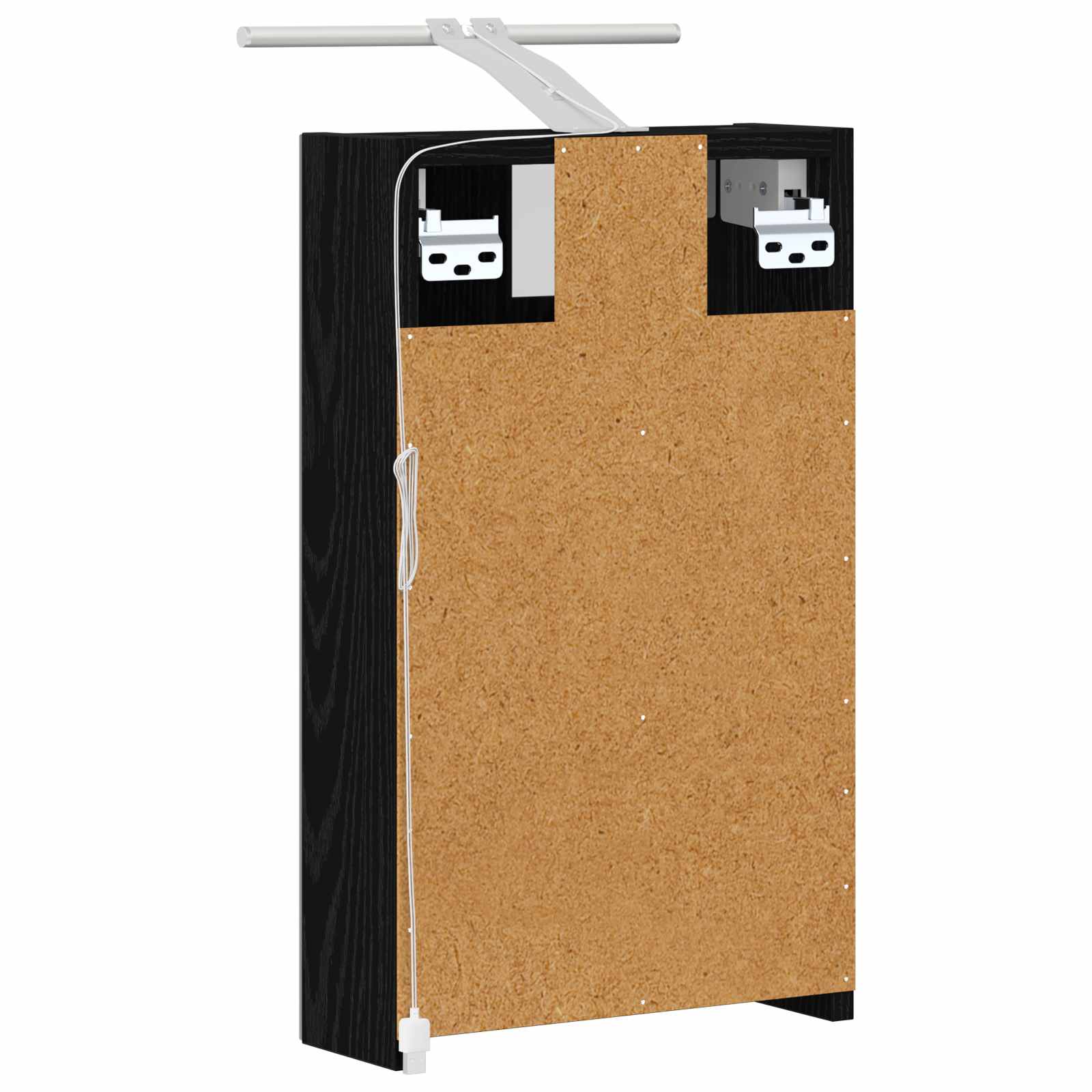 vidaXL Szafka z lustrem do łazienki Czarny Dąb 30 x 10,5 x 50 cm