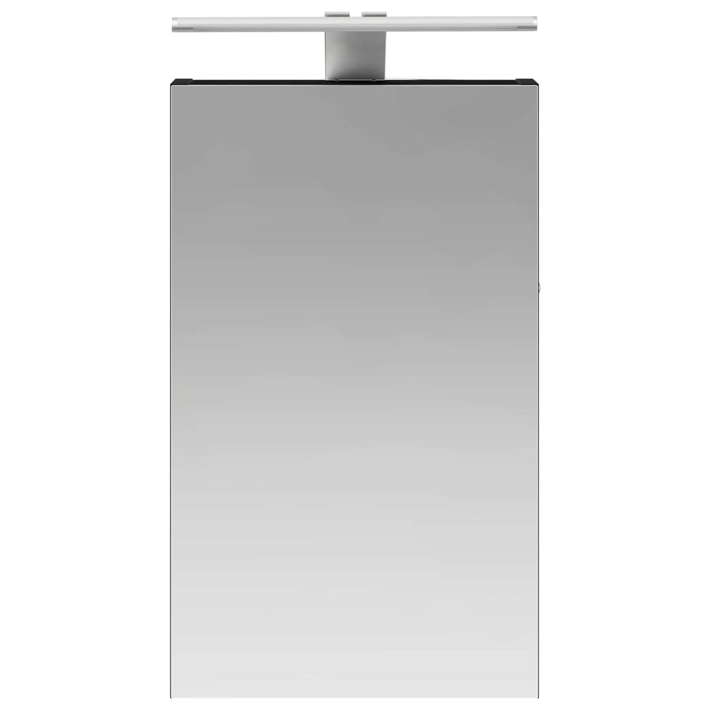 vidaXL Szafka z lustrem do łazienki Czarny Dąb 30 x 10,5 x 50 cm