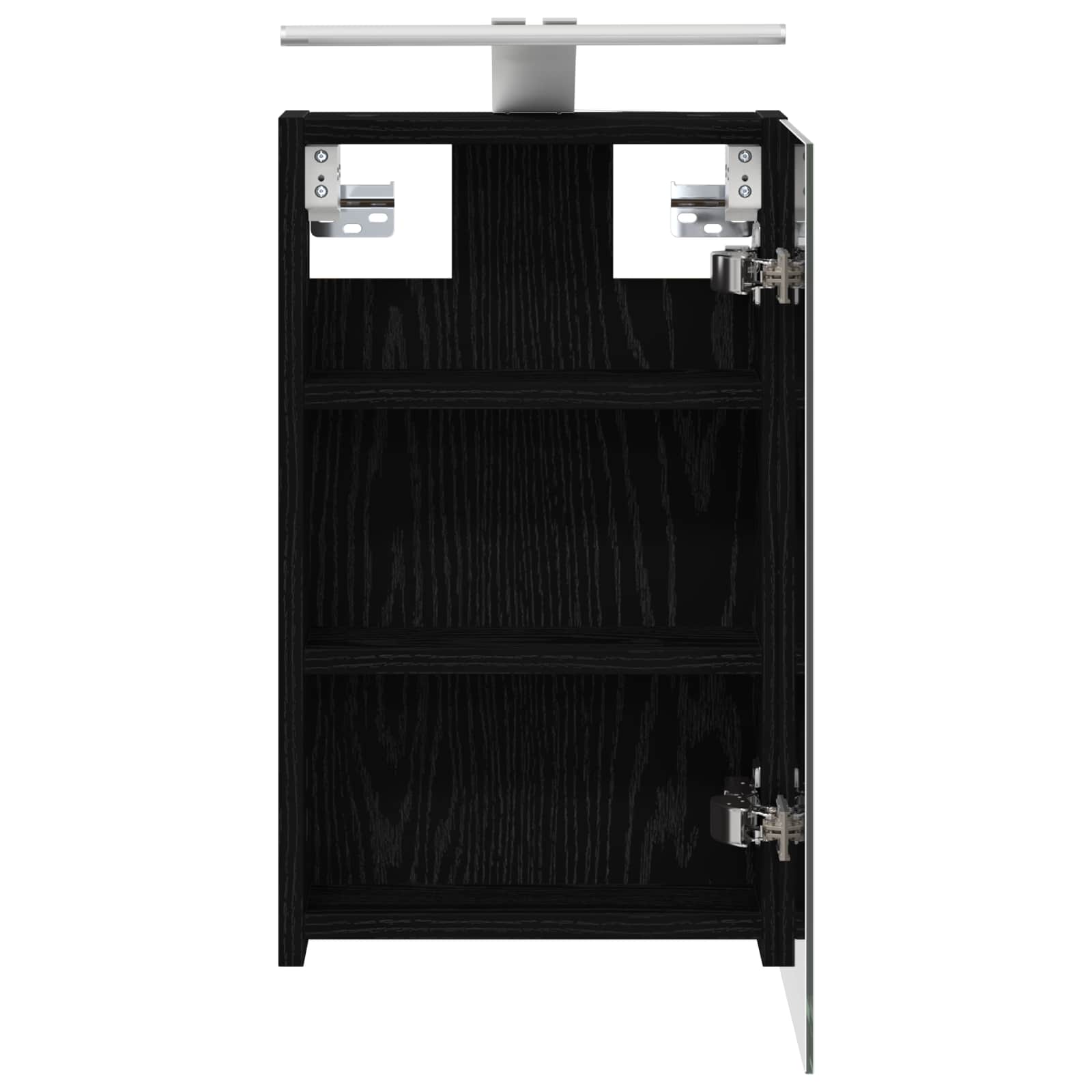 vidaXL Szafka z lustrem do łazienki Czarny Dąb 30 x 10,5 x 50 cm