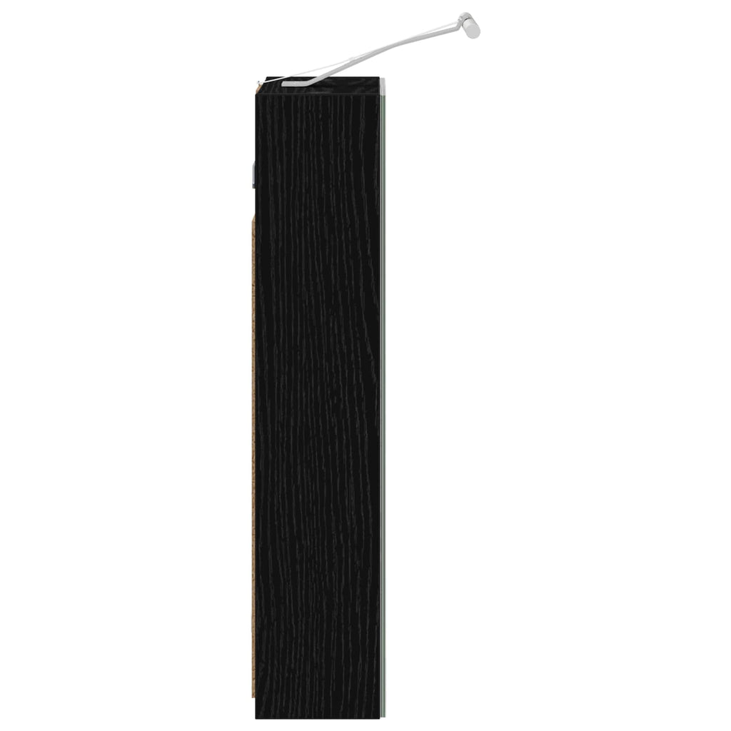 vidaXL Szafka z lustrem do łazienki Czarny Dąb 30 x 10,5 x 50 cm