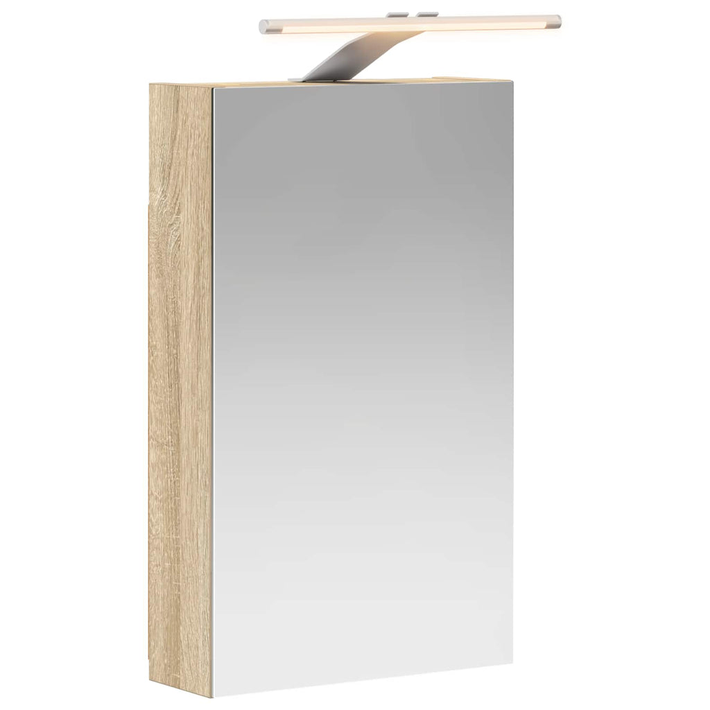 vidaXL Szafka z lustrem do łazienki Dąb Sonoma 30 x 10,5 x 50 cm