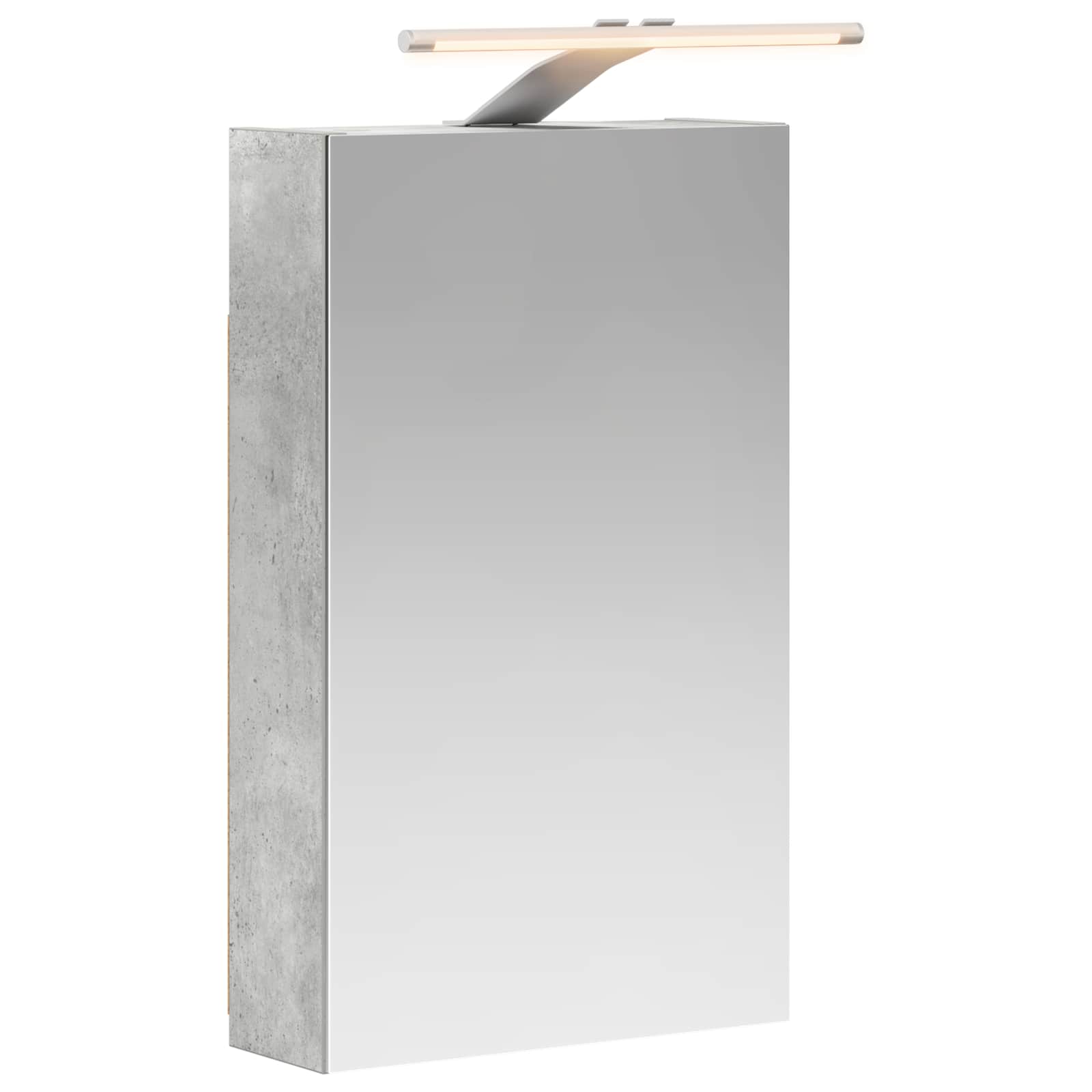 vidaXL Szafka z lustrem do łazienki Betonowy szary 30 x 10,5 x 50 cm