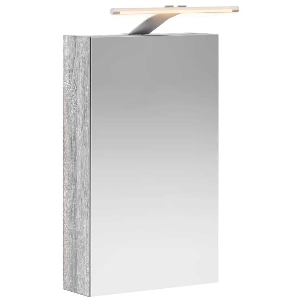 vidaXL Szafka z lustrem do łazienki Szary Sonoma 30 x 10,5 x 50 cm