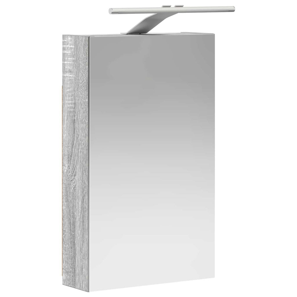 vidaXL Szafka z lustrem do łazienki Szary Sonoma 30 x 10,5 x 50 cm