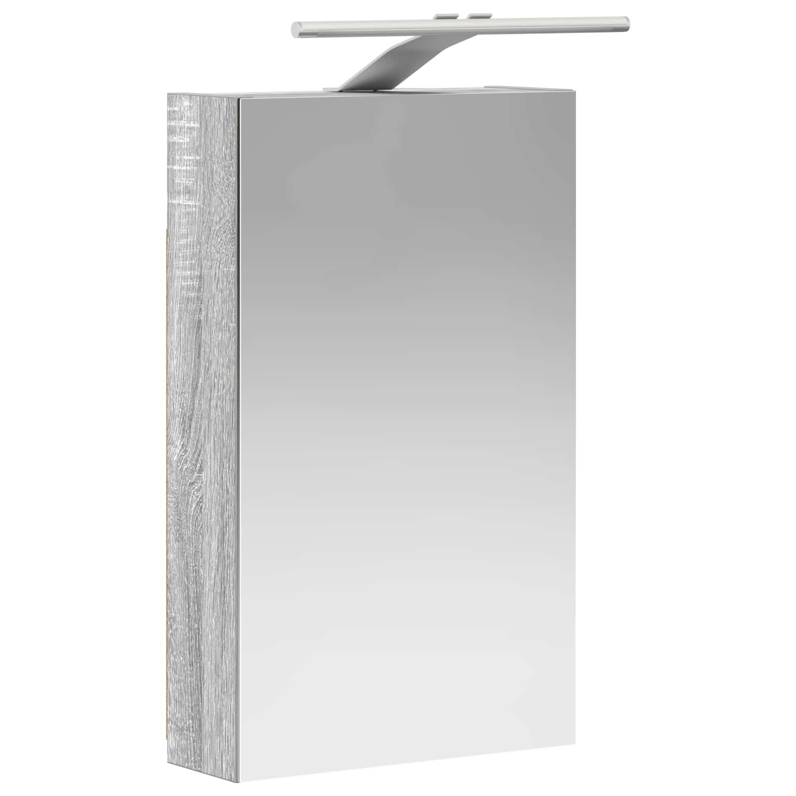 vidaXL Szafka z lustrem do łazienki Szary Sonoma 30 x 10,5 x 50 cm