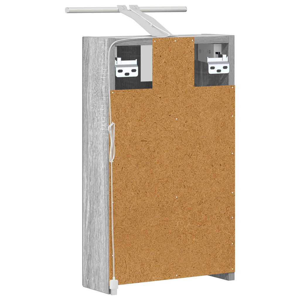 vidaXL Szafka z lustrem do łazienki Szary Sonoma 30 x 10,5 x 50 cm