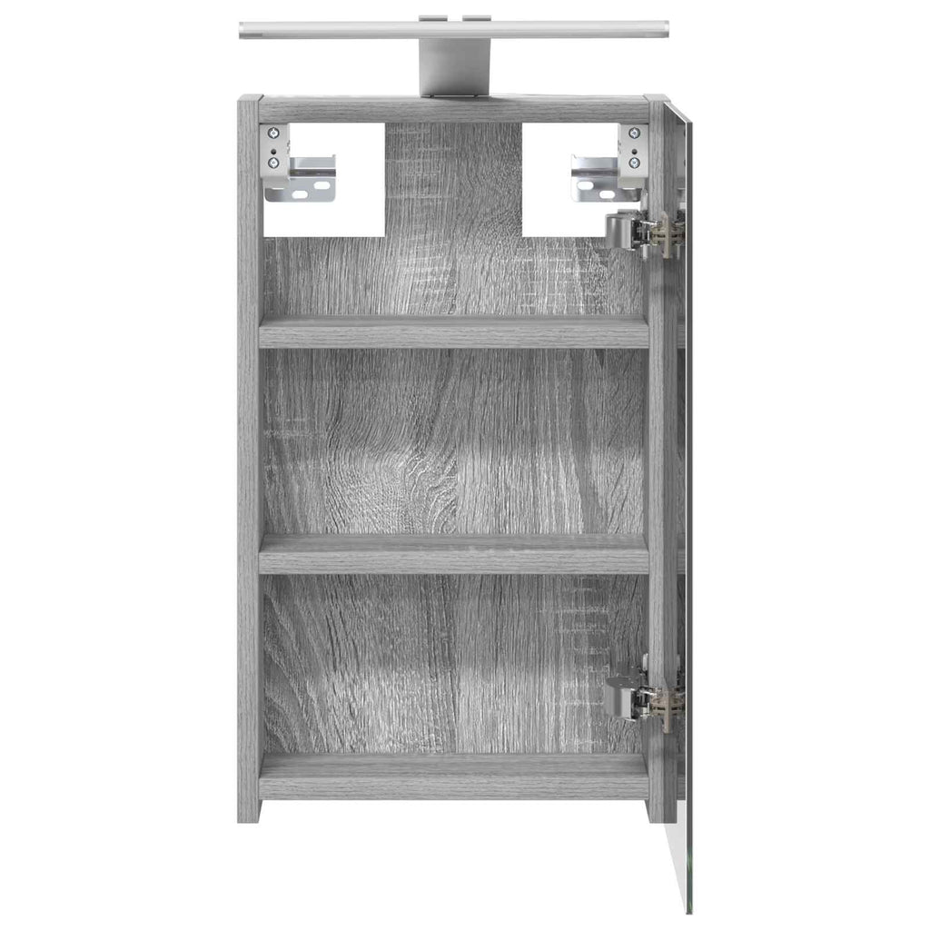 vidaXL Szafka z lustrem do łazienki Szary Sonoma 30 x 10,5 x 50 cm