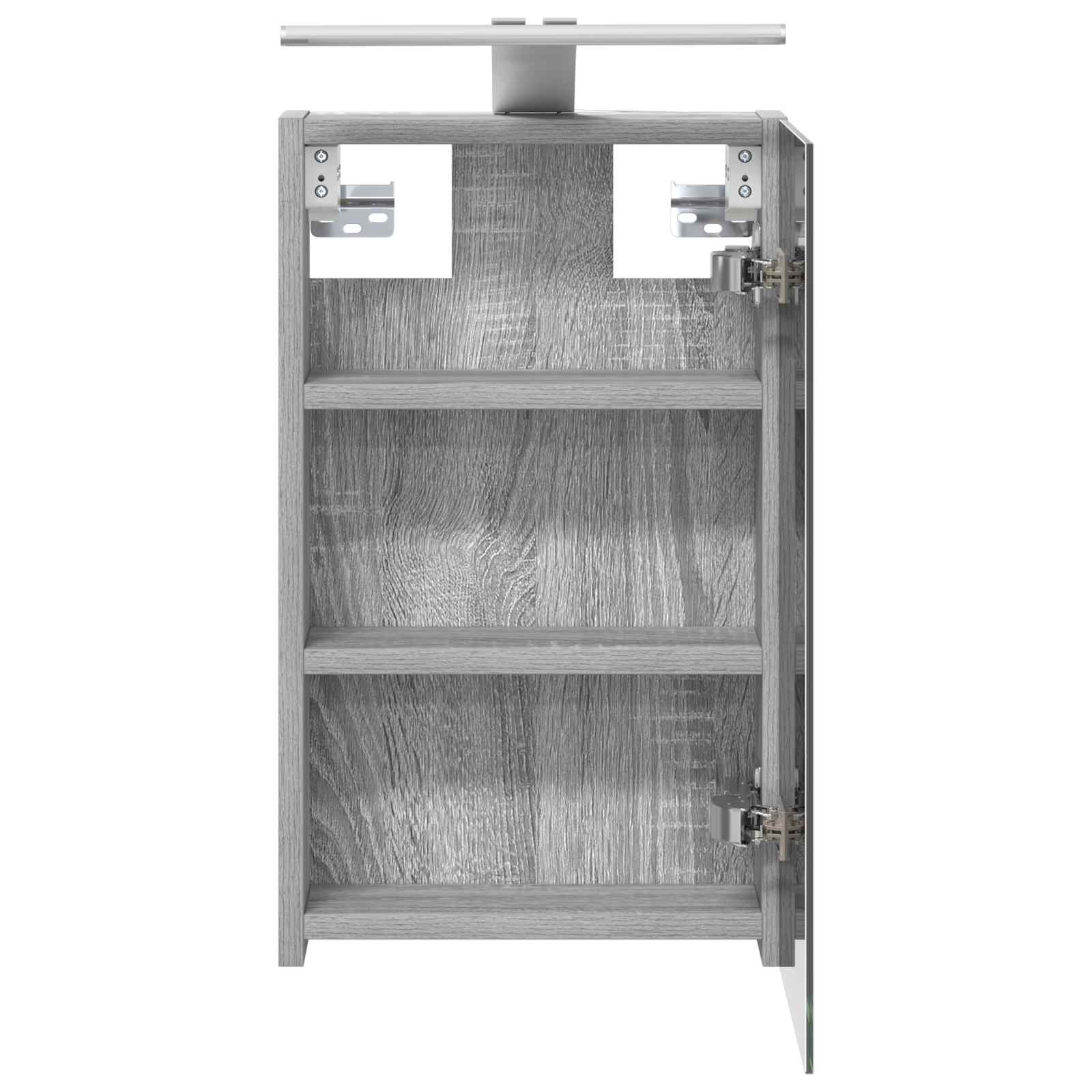vidaXL Szafka z lustrem do łazienki Szary Sonoma 30 x 10,5 x 50 cm