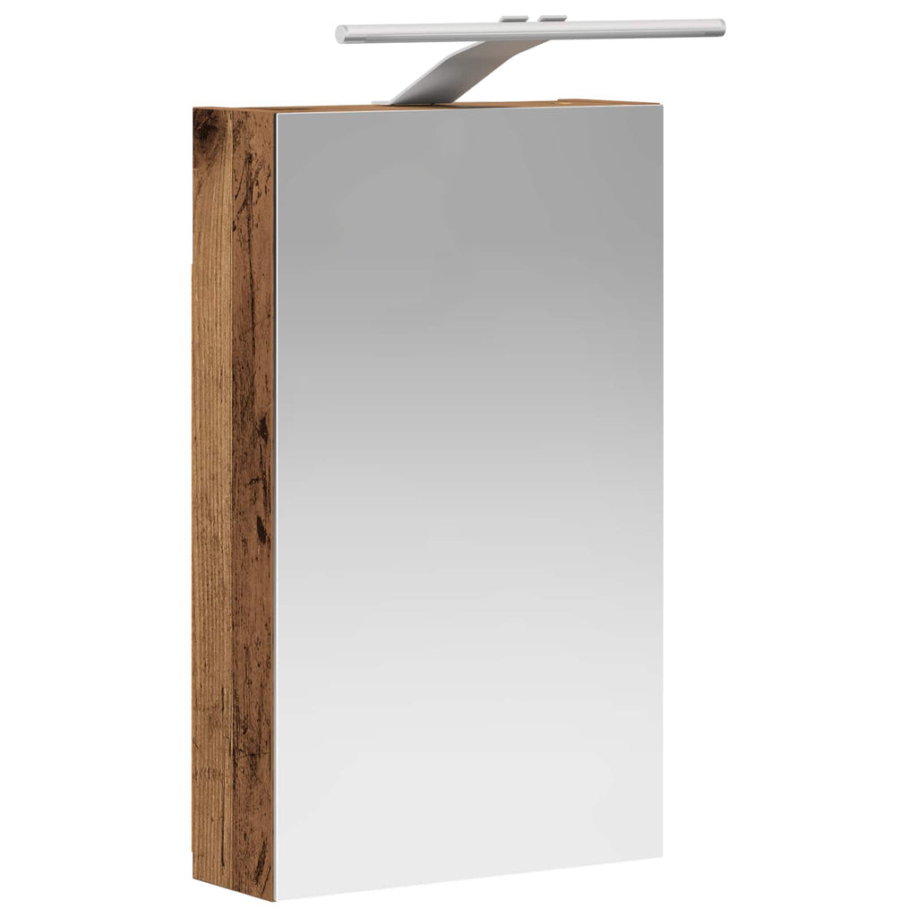 vidaXL Szafka z lustrem do łazienki Stare drewno 30 x 10,5 x 50 cm
