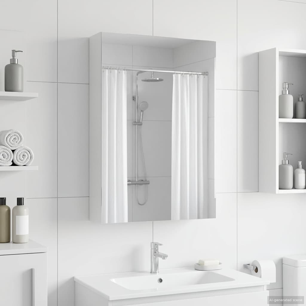 vidaXL Szafka z lustrem do łazienki z półką Biały 40 x 10,5 x 60,5 cm