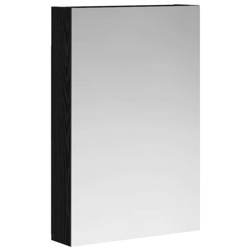 vidaXL Szafka z lustrem do łazienki Czarny Dąb 40 x 10,5 x 60,5 cm