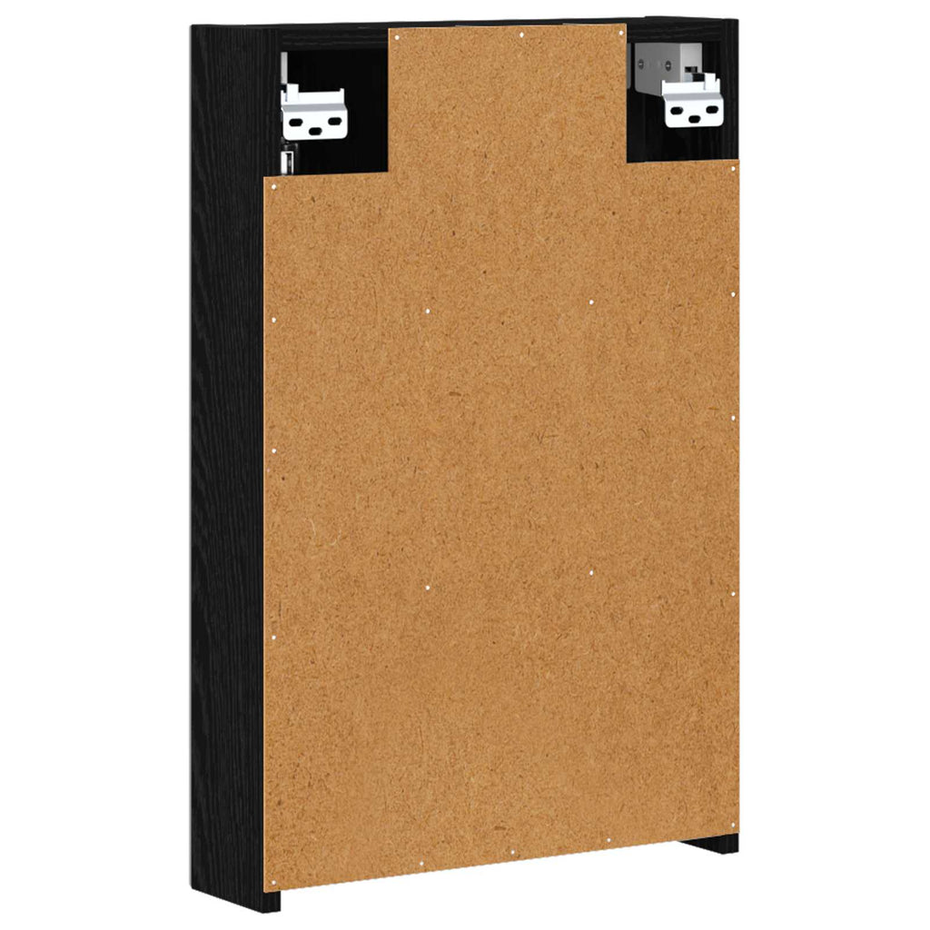 vidaXL Szafka z lustrem do łazienki Czarny Dąb 40 x 10,5 x 60,5 cm
