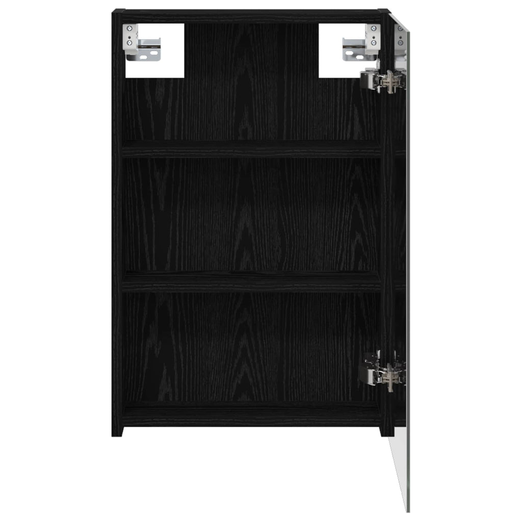 vidaXL Szafka z lustrem do łazienki Czarny Dąb 40 x 10,5 x 60,5 cm