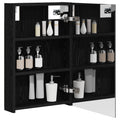vidaXL Szafka z lustrem do łazienki Czarny Dąb 40 x 10,5 x 60,5 cm