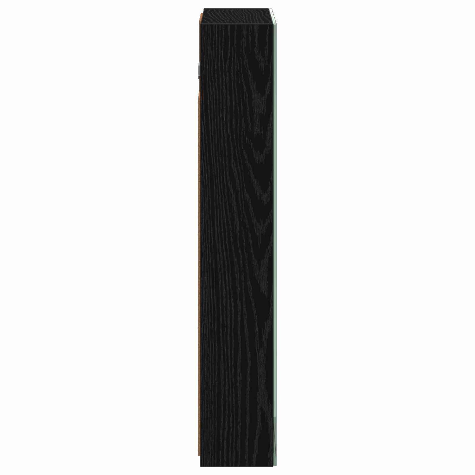 vidaXL Szafka z lustrem do łazienki Czarny Dąb 40 x 10,5 x 60,5 cm