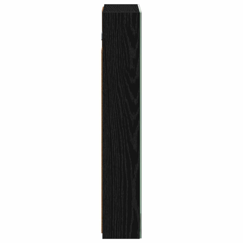 vidaXL Szafka z lustrem do łazienki Czarny Dąb 40 x 10,5 x 60,5 cm