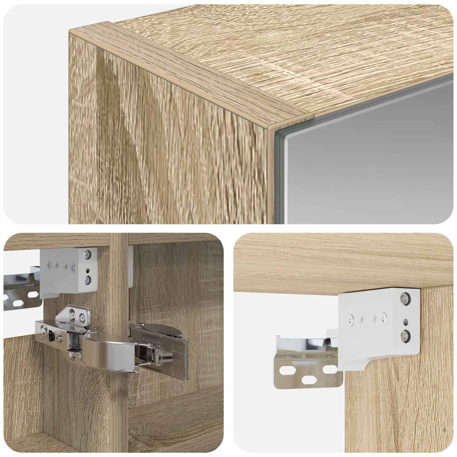 vidaXL Szafka z lustrem do łazienki Dąb Sonoma 40 x 10,5 x 60,5 cm