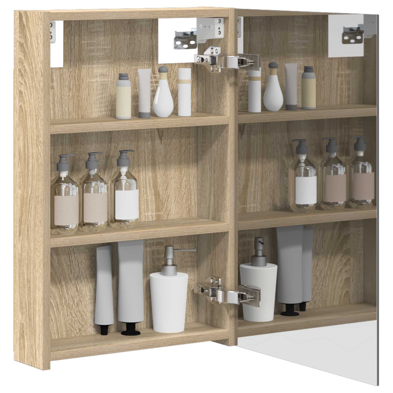 vidaXL Szafka z lustrem do łazienki Dąb Sonoma 40 x 10,5 x 60,5 cm