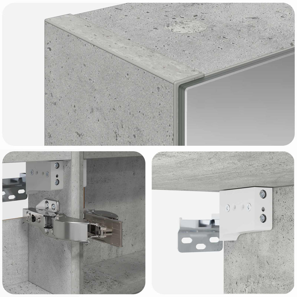 vidaXL Szafka z lustrem do łazienki Betonowy szary 40 x 10,5 x 60,5 cm