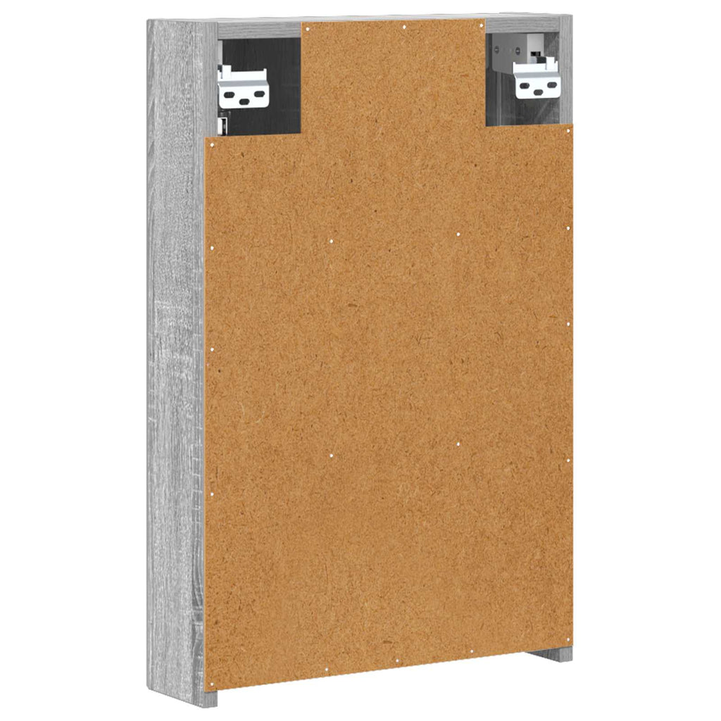 vidaXL Szafka z lustrem do łazienki Szary Sonoma 40 x 10,5 x 60,5 cm