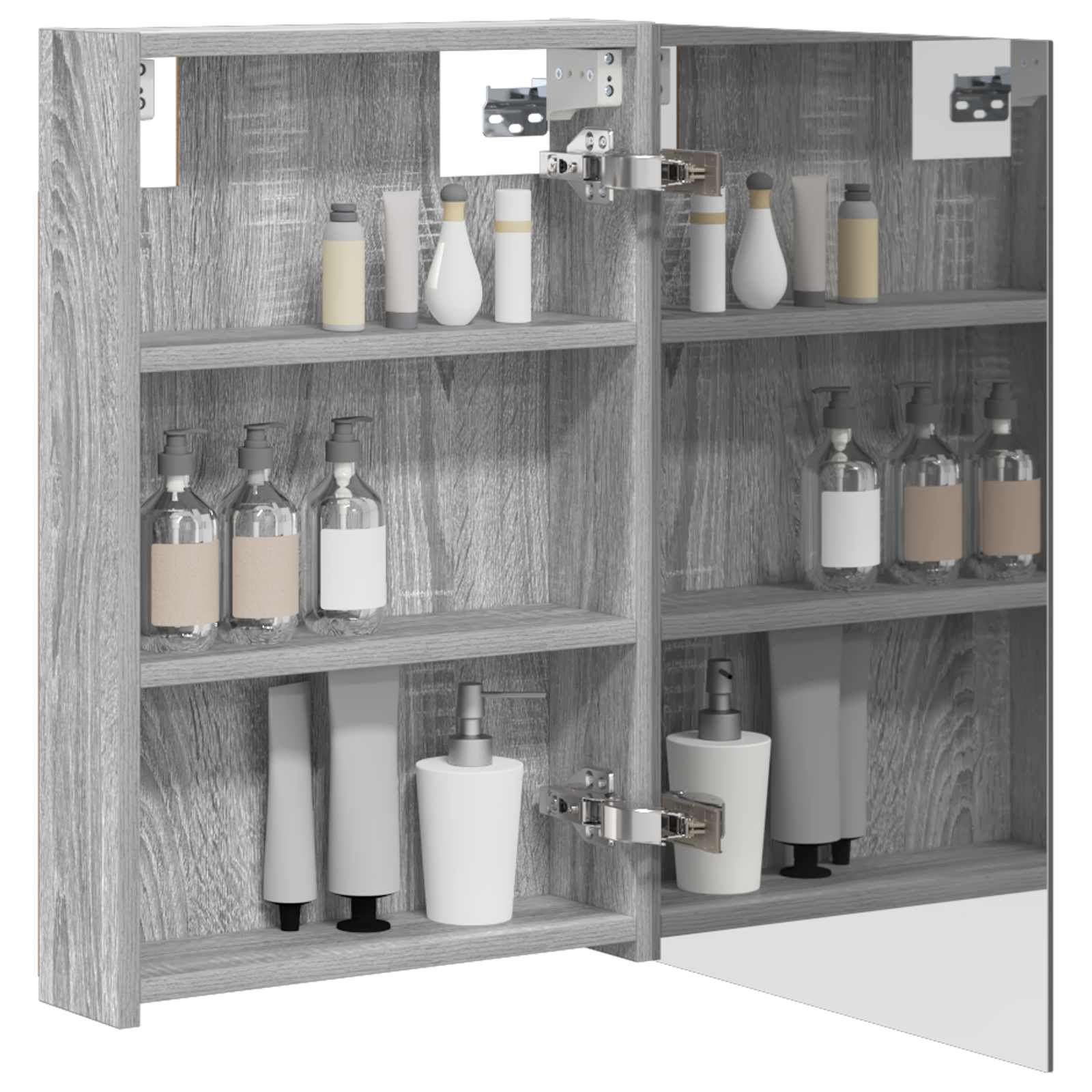vidaXL Szafka z lustrem do łazienki Szary Sonoma 40 x 10,5 x 60,5 cm