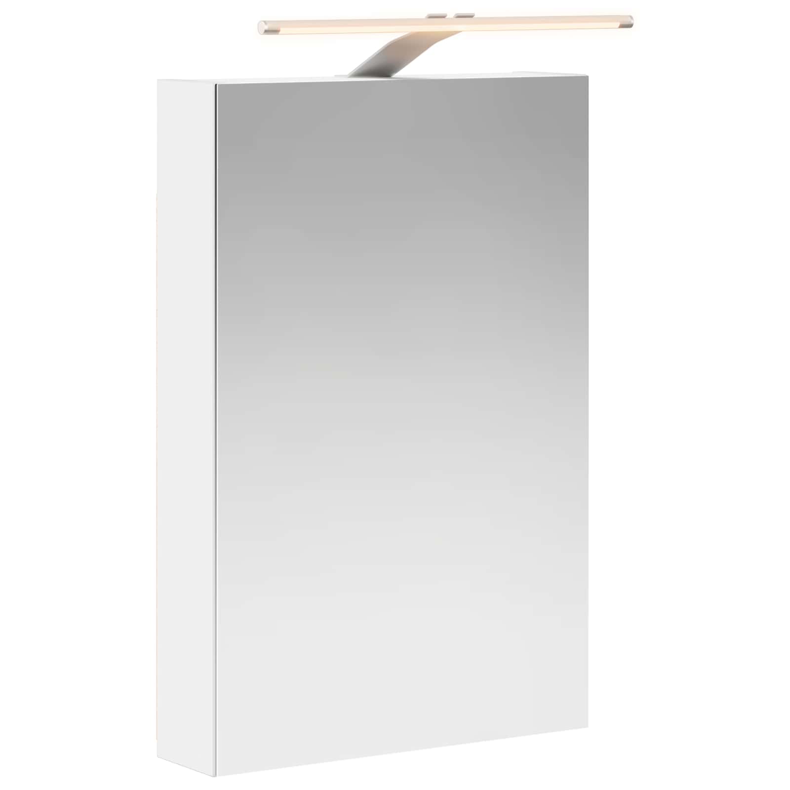 vidaXL Szafka z lustrem do łazienki z półką Biały 40 x 10,5 x 60,5 cm