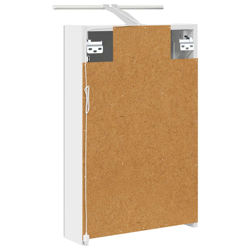 vidaXL Szafka z lustrem do łazienki z półką Biały 40 x 10,5 x 60,5 cm