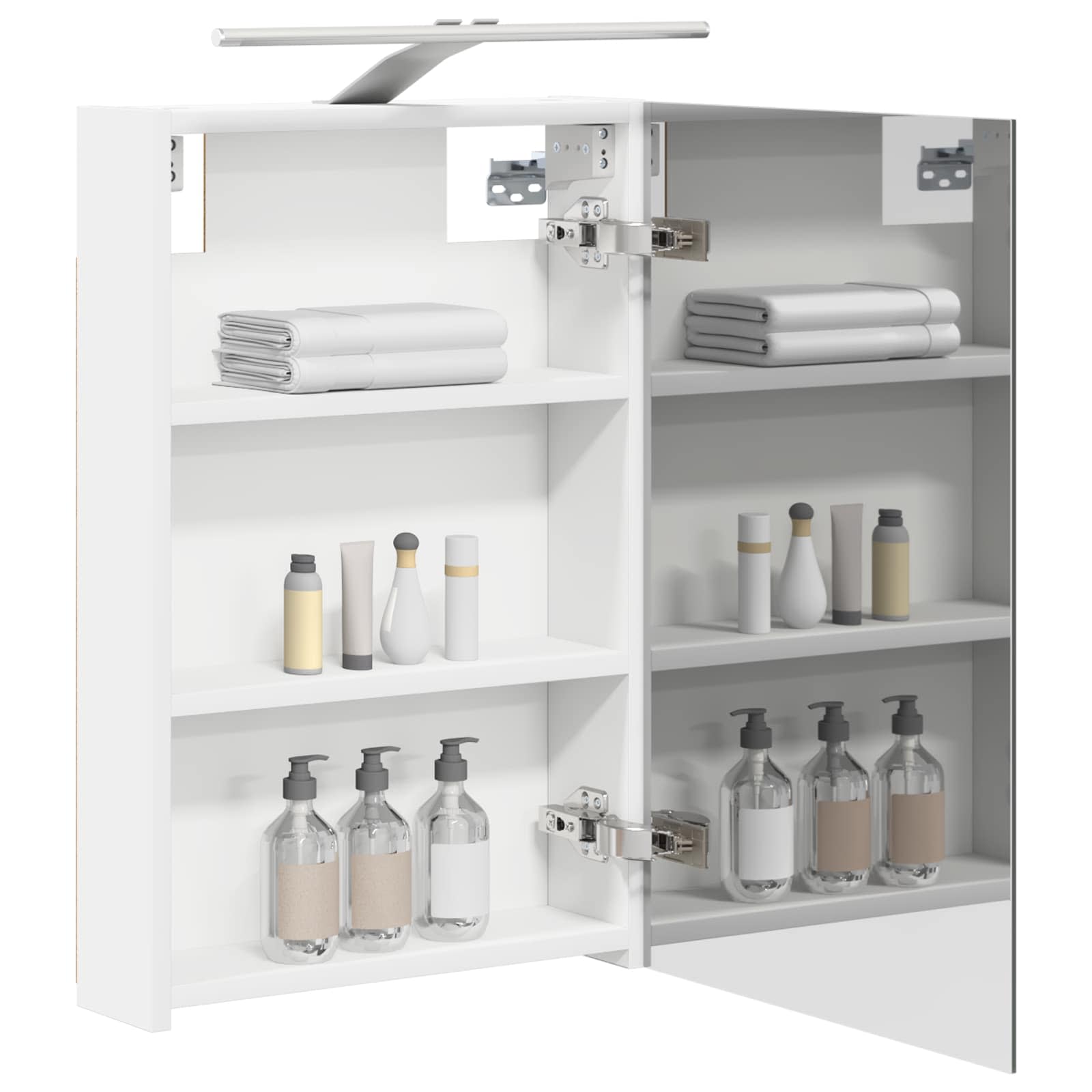 vidaXL Szafka z lustrem do łazienki z półką Biały 40 x 10,5 x 60,5 cm
