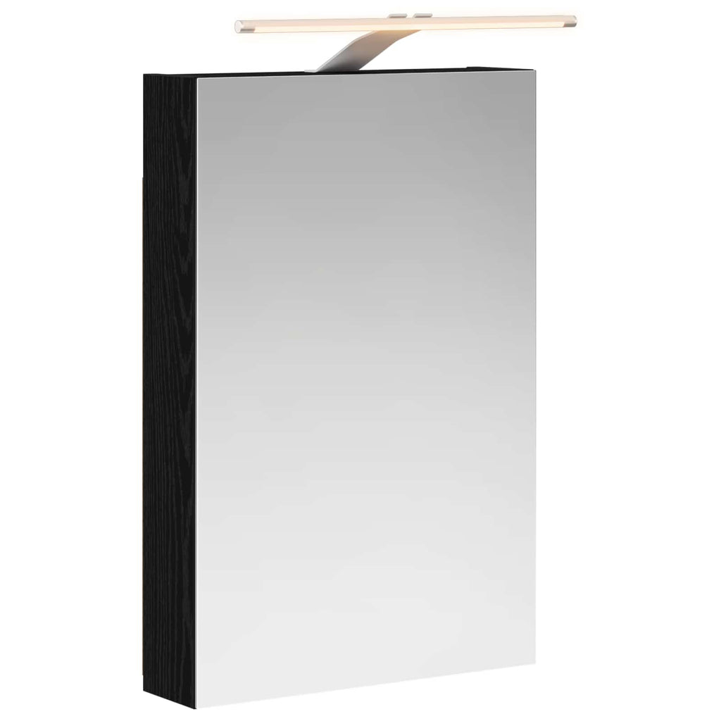vidaXL Szafka z lustrem do łazienki Czarny Dąb 40 x 10,5 x 60,5 cm