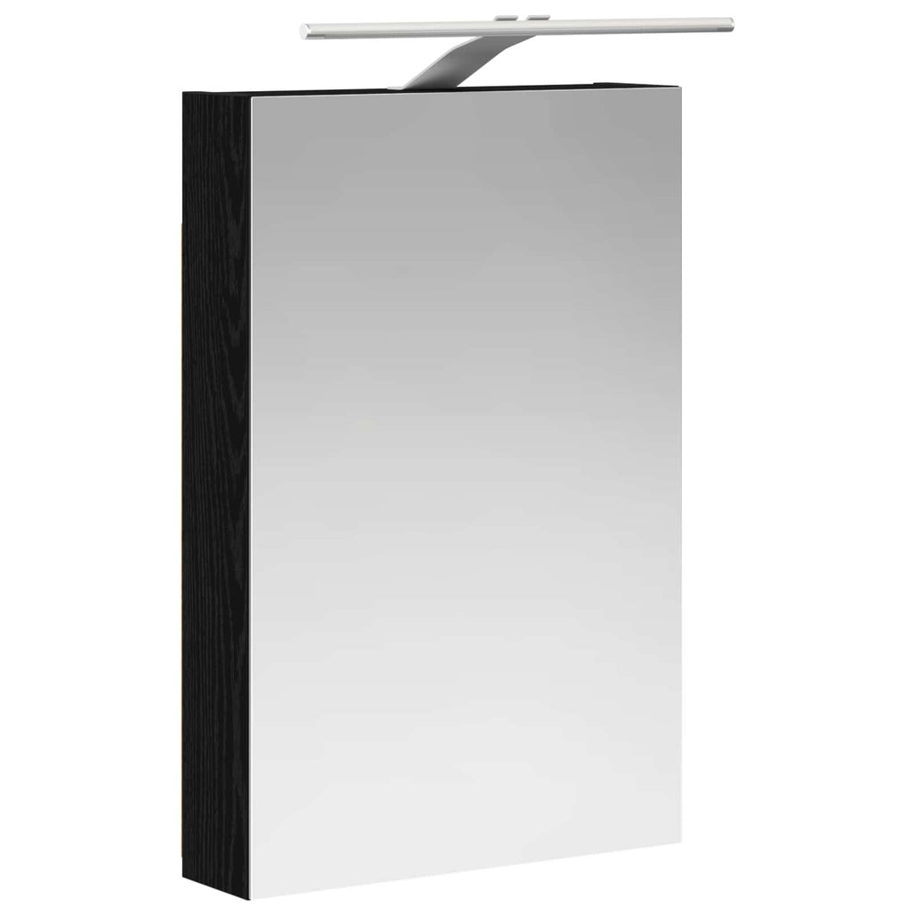 vidaXL Szafka z lustrem do łazienki Czarny Dąb 40 x 10,5 x 60,5 cm