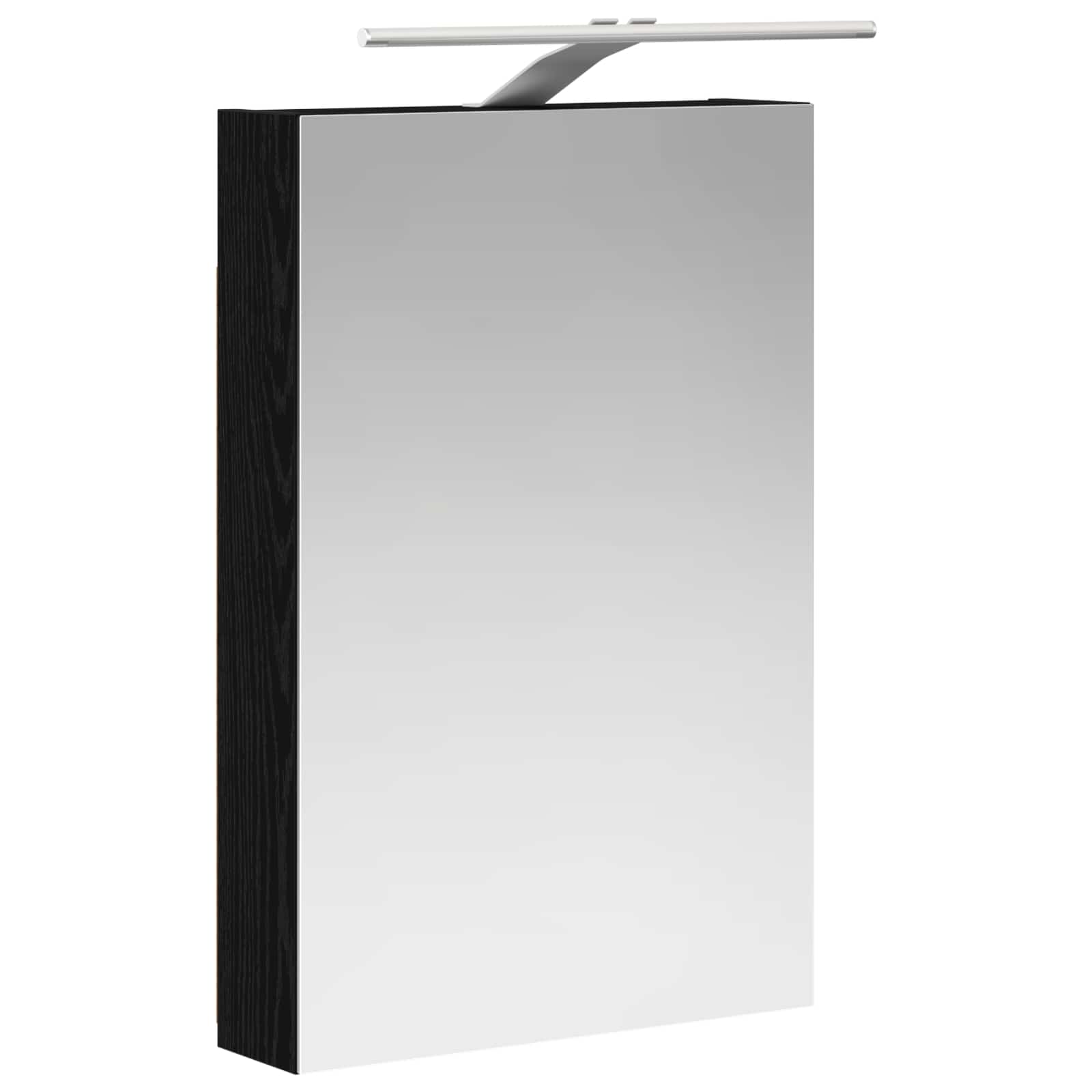 vidaXL Szafka z lustrem do łazienki Czarny Dąb 40 x 10,5 x 60,5 cm