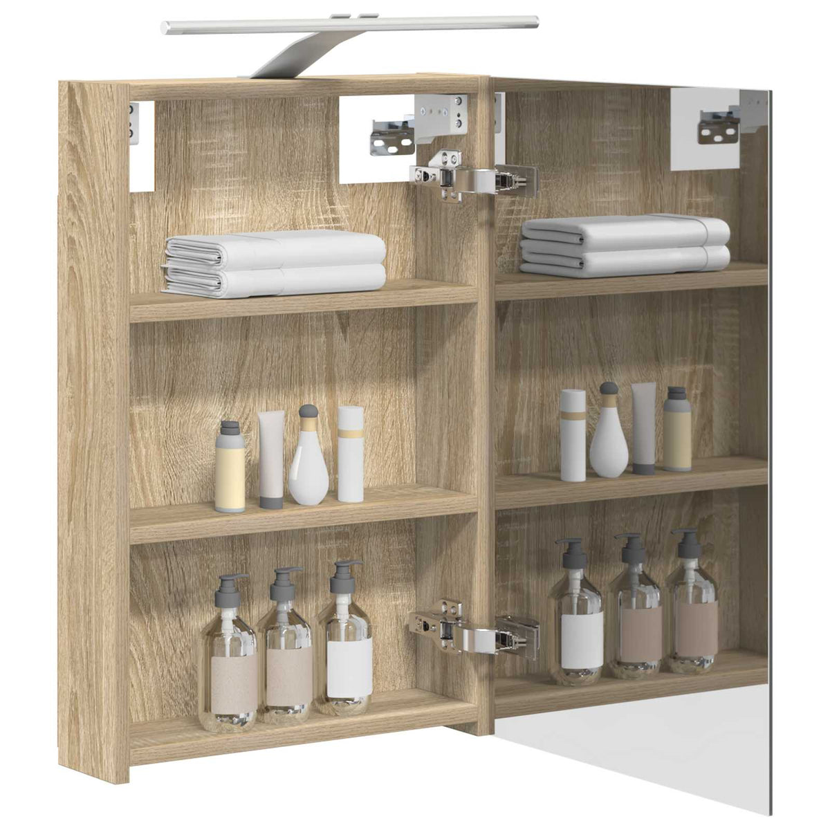 vidaXL Szafka z lustrem do łazienki Dąb Sonoma 40 x 10,5 x 60,5 cm