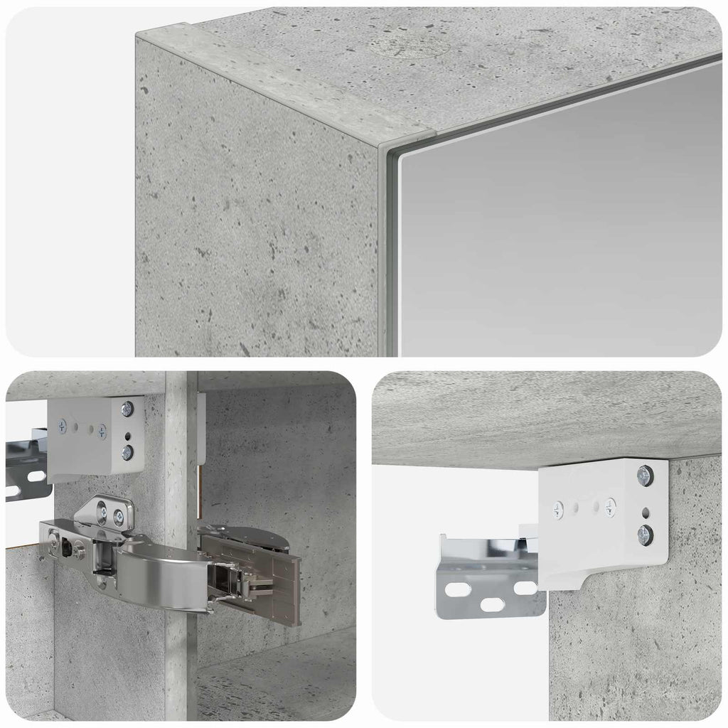 vidaXL Szafka z lustrem do łazienki Betonowy szary 40 x 10,5 x 60,5 cm