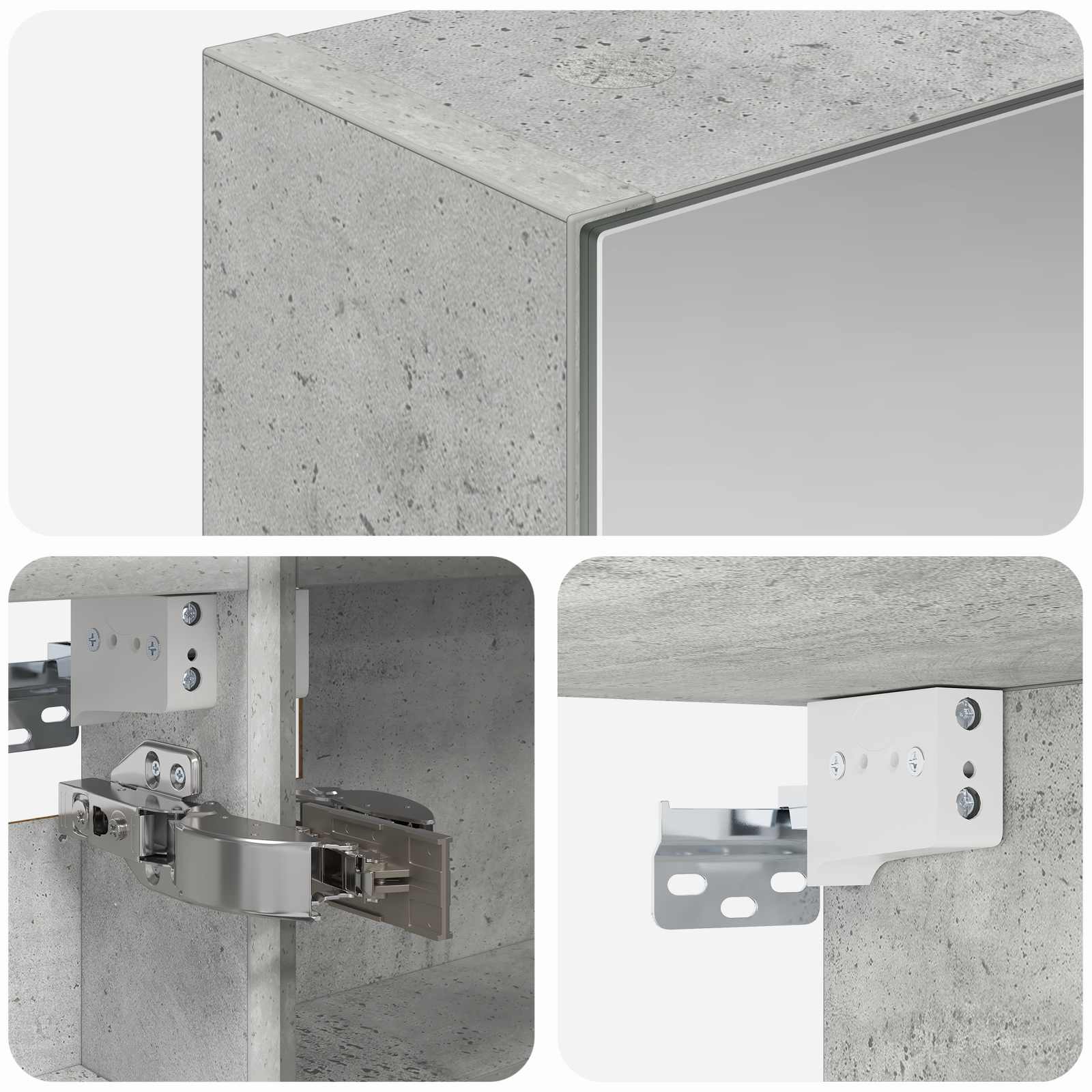 vidaXL Szafka z lustrem do łazienki Betonowy szary 40 x 10,5 x 60,5 cm