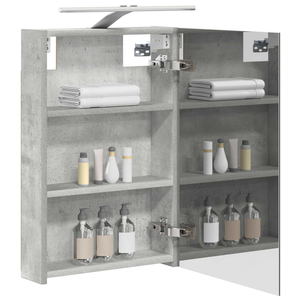 vidaXL Szafka z lustrem do łazienki Betonowy szary 40 x 10,5 x 60,5 cm