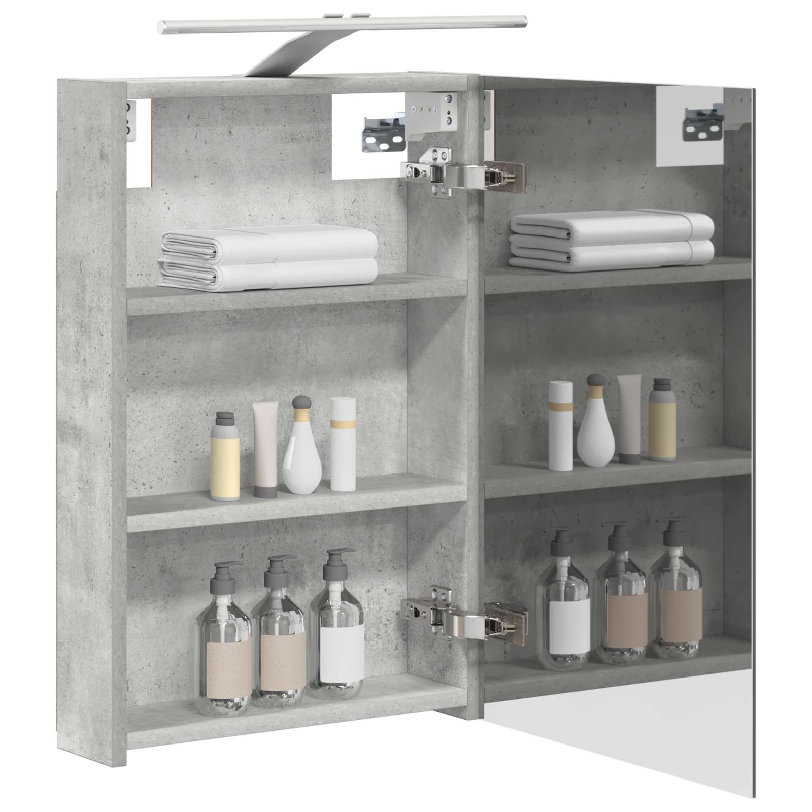 vidaXL Szafka z lustrem do łazienki Betonowy szary 40 x 10,5 x 60,5 cm