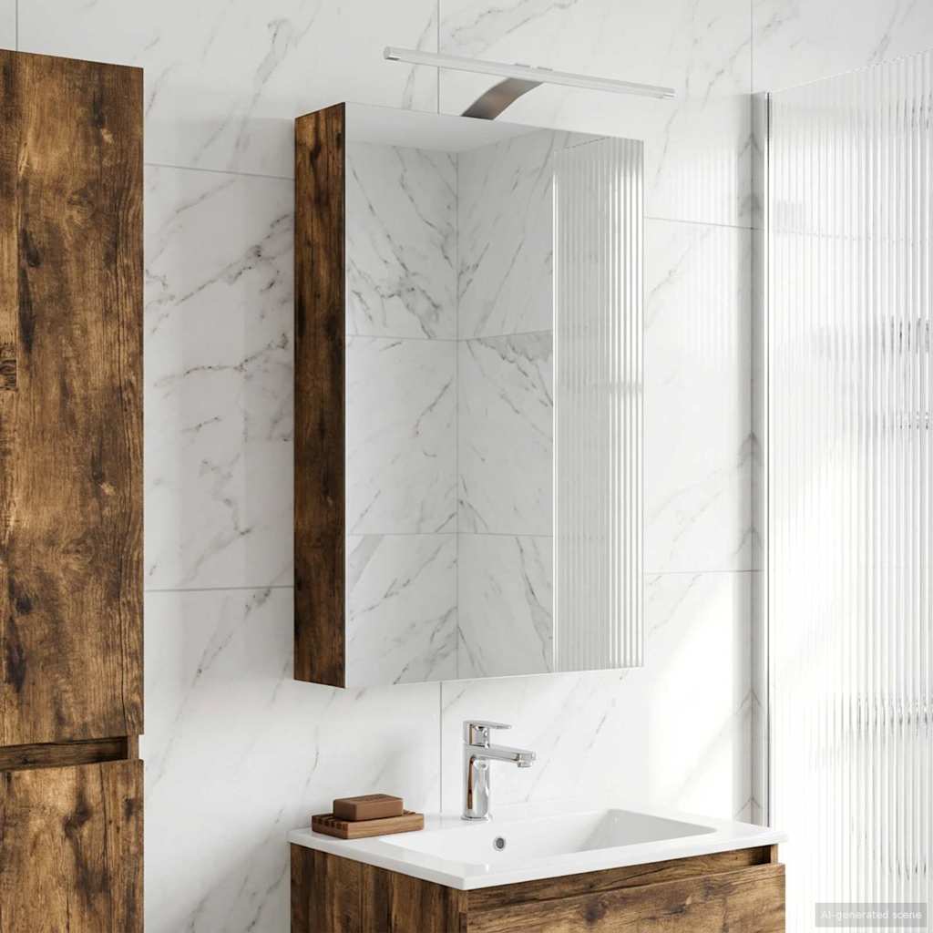 vidaXL Szafka z lustrem do łazienki Dąb wędzony 40 x 10,5 x 60,5 cm