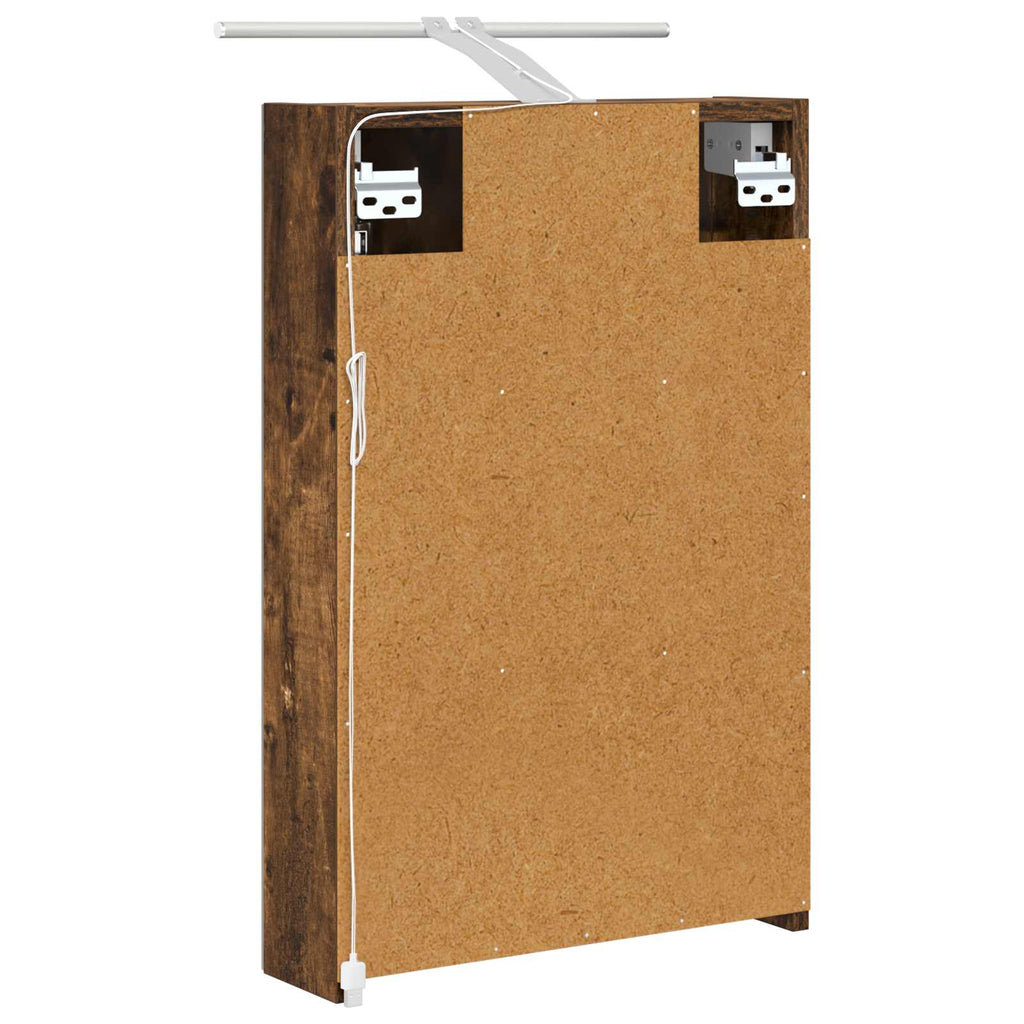 vidaXL Szafka z lustrem do łazienki Dąb wędzony 40 x 10,5 x 60,5 cm