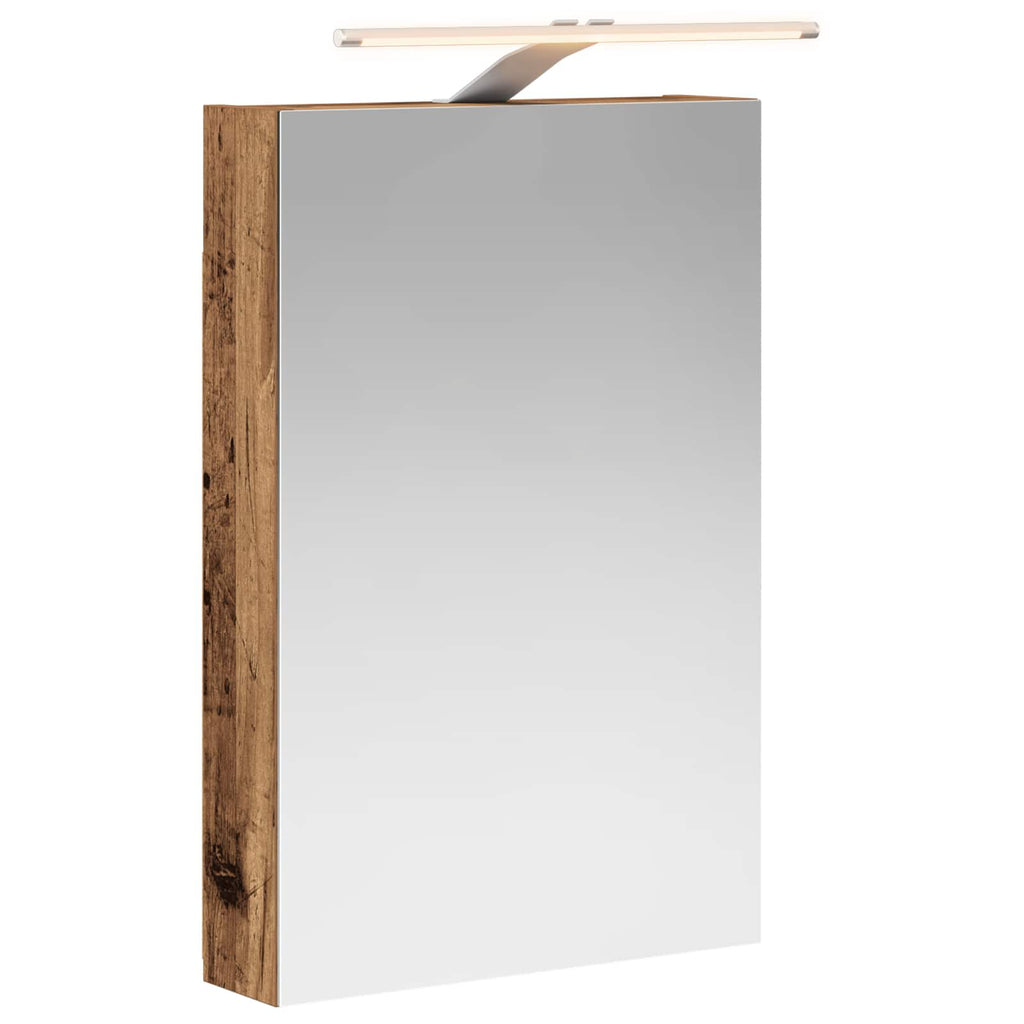vidaXL Szafka z lustrem do łazienki Stare drewno 40 x 10,5 x 60,5 cm