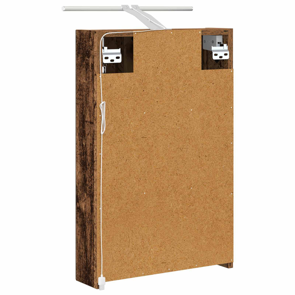 vidaXL Szafka z lustrem do łazienki Stare drewno 40 x 10,5 x 60,5 cm