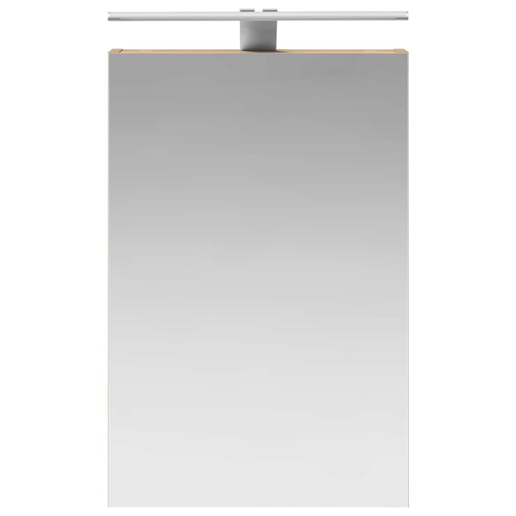 vidaXL Szafka z lustrem do łazienki Ze LED Lights Dąb rzemieślniczy