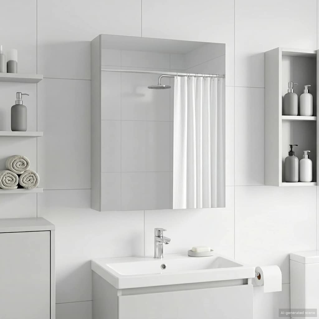 vidaXL Szafka z lustrem do łazienki z półką Biały 50 x 14,5 x 70 cm