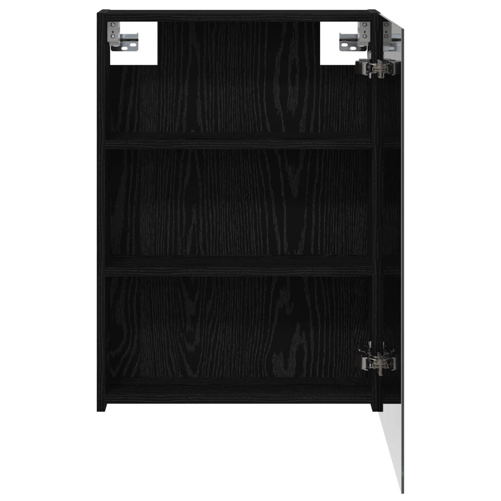 vidaXL Szafka z lustrem do łazienki Czarny Dąb 50 x 14,5 x 70 cm