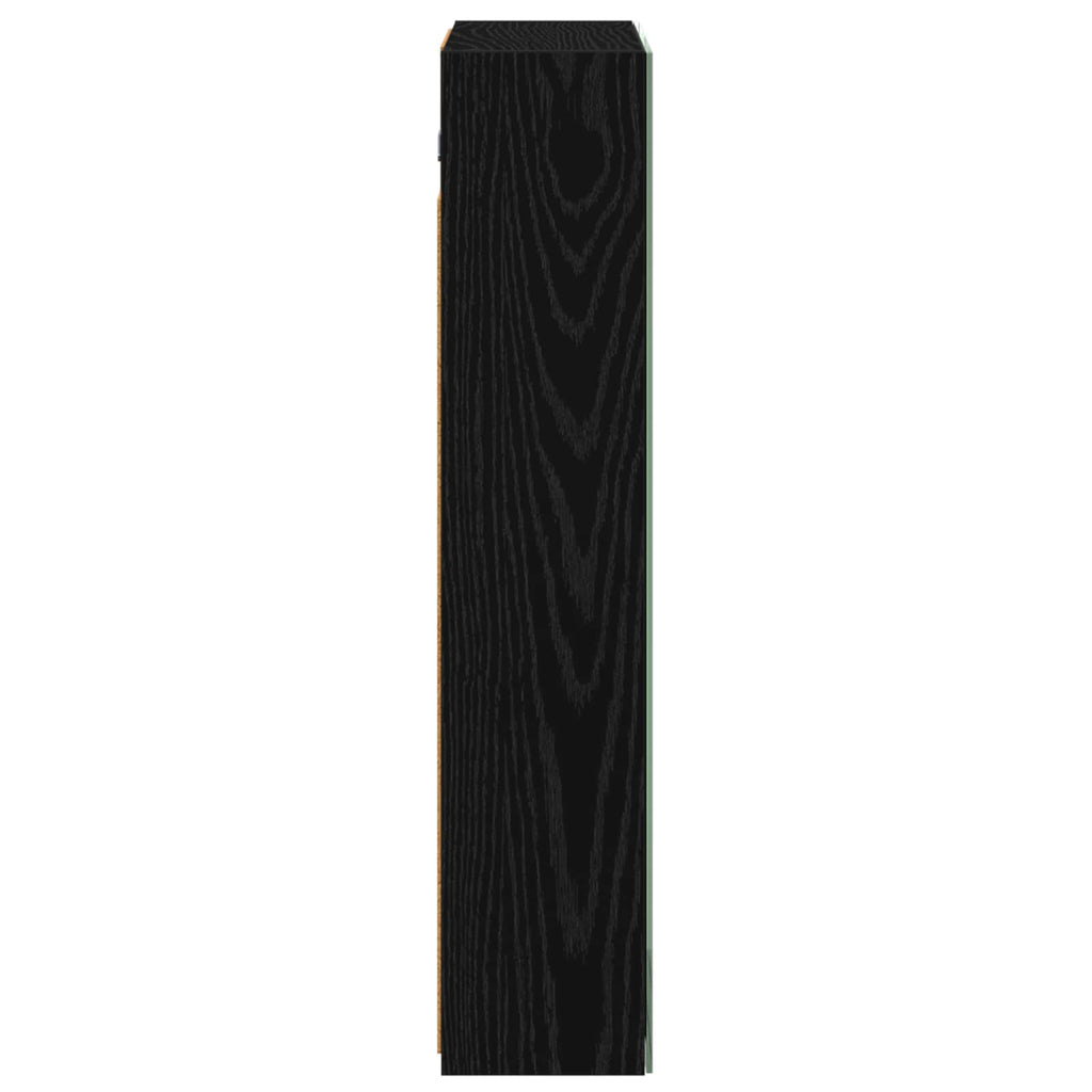 vidaXL Szafka z lustrem do łazienki Czarny Dąb 50 x 14,5 x 70 cm